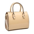 thumbnail image 5 of Shiny Patent Faux Leather Handbags Barrel Top Handle Purse Satchel Bag Shoulder Bag for Women, 5 of 8