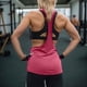 thumbnail image 2 of Chaleco deportivo sin mangas con cuello bajo en forma de T para mujer: top deportivo holgado de secado rápido y absorción del sudor, 2 of 5