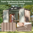 thumbnail image 3 of Aoxun 6 x 4 ft Outdoor Metal Storage Shed with Lock, Galvanized Metal Shed with Air Vents, Brown, 3 of 9