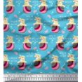 thumbnail image 1 of Soimoi Poly Georgette Fabric Text,Ball & Bunny Kids Print Sewing Fabric Yard 52 Inch Wide, 1 of 2