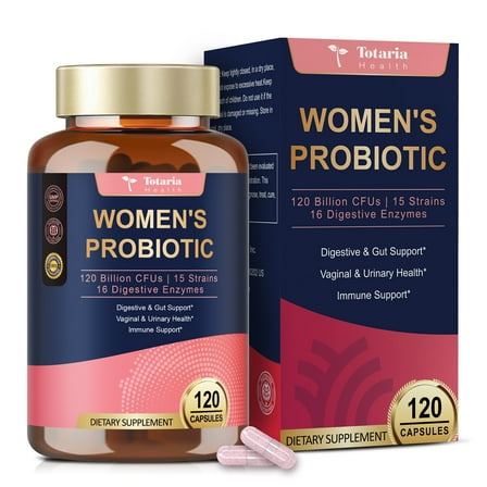 Totaria Probiotics for Women for Gut, Vaginal & Immune Health, 120 Vegan Capsules