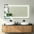 thumbnail image 4 of 60x36 inch LED Lighted Bathroom Mirror with Anti-Fog, with Front and Backlight， Wall Mounted Vanity Mirror with Smart Touch Button, Memory Function, Adjustable light 3 Colors, 4 of 10