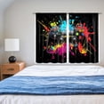 thumbnail image 4 of Gaming Kitchen Curtains Graffiti Gamepad Colorful Bedroom Window Treatments Cute Video Games Bedroom Living Room Drapes Fabric 2 Panels 42x63 Inch, 4 of 6