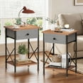 thumbnail image 4 of VECELO 3-Piece Bedroom Set Include Dark Grey Twin Size Bed & 2 Brown Nightstand( 1-Drawer), 4 of 10