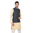 thumbnail image 4 of eloria Men's Nehru Jacket Waistcoat Indian Waistcoat Blazer Jacquard Jacket, 4 of 7