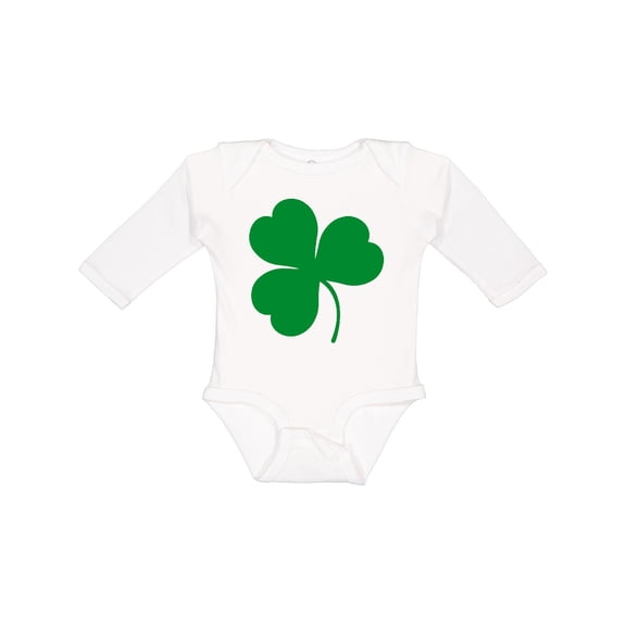 Inktastic Green Irish Shamrock Clover Boys or Girls Long Sleeve Baby Bodysuit