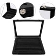 thumbnail image 4 of Velvet Ring Storage Box - Jewelry Holder with Clear Glass Lid Hold Up To Display Box Tray - Rings, Earrings, Pendants & Cufflinks, 4 of 8