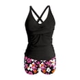 thumbnail image 5 of Tankini Swimsuits for Women 2026 Trendy Modest Deep V Neck Crossover Top with Swim Shorts Two Piece Bathing Suits Woman, 5 of 5