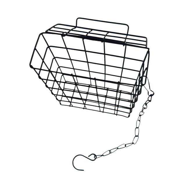 Comedero para pájaros para exteriores, portátil, de metal, resistente y resistente a intemperie. Soporte para pastel de sebo. Cesta para sebo de