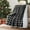Plaid Black, variant on Plush Flannel Sherpa Throw Blanket Chevron 50" x 60" Super Soft Micro Fleece Reversible TV Blanket for Couch Bed, Brown