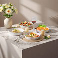 thumbnail image 3 of Onader Pasta Bowls Set of 4, 34oz Ceramic Large Salad Bowl Plates for Serving Soup Dinner, Shallow Stoneware Pasta Plate, Microwave & Dishwasher Safe, Speckled White, 3 of 7