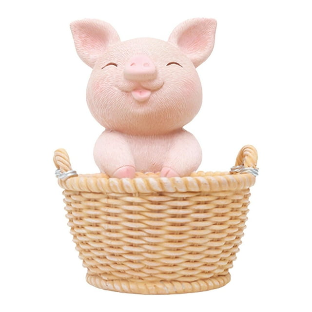 Maceta pequeña para flores, decoración de mesa, estatuilla de cerdo, cuenco para llave de regalo, macetero de resina para plantas, organizador de