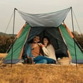 thumbnail image 2 of 4 Person Easy Pop Up Camping Tent with Net and Shade Cloth, Waterproof Hiking Tent with Storage Bag, Lightweight Portable  Backpacking Tent for Outdoor, Traveling, Green, 2 of 9