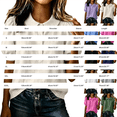 thumbnail image 3 of DailyChi Under $-1 Women Linen Doll Collar Shirt Puff Sleeve Blouse Short Sleeve Loose Casual Summer Top, L, 3 of 8