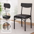 thumbnail image 4 of Hijob 18" Dining Chairs Set of 4, Mid-Century Modern Upholstered PU Dining Room Chair, Metal Legs for Kitchen Dining Chairs, Black, 4 of 9