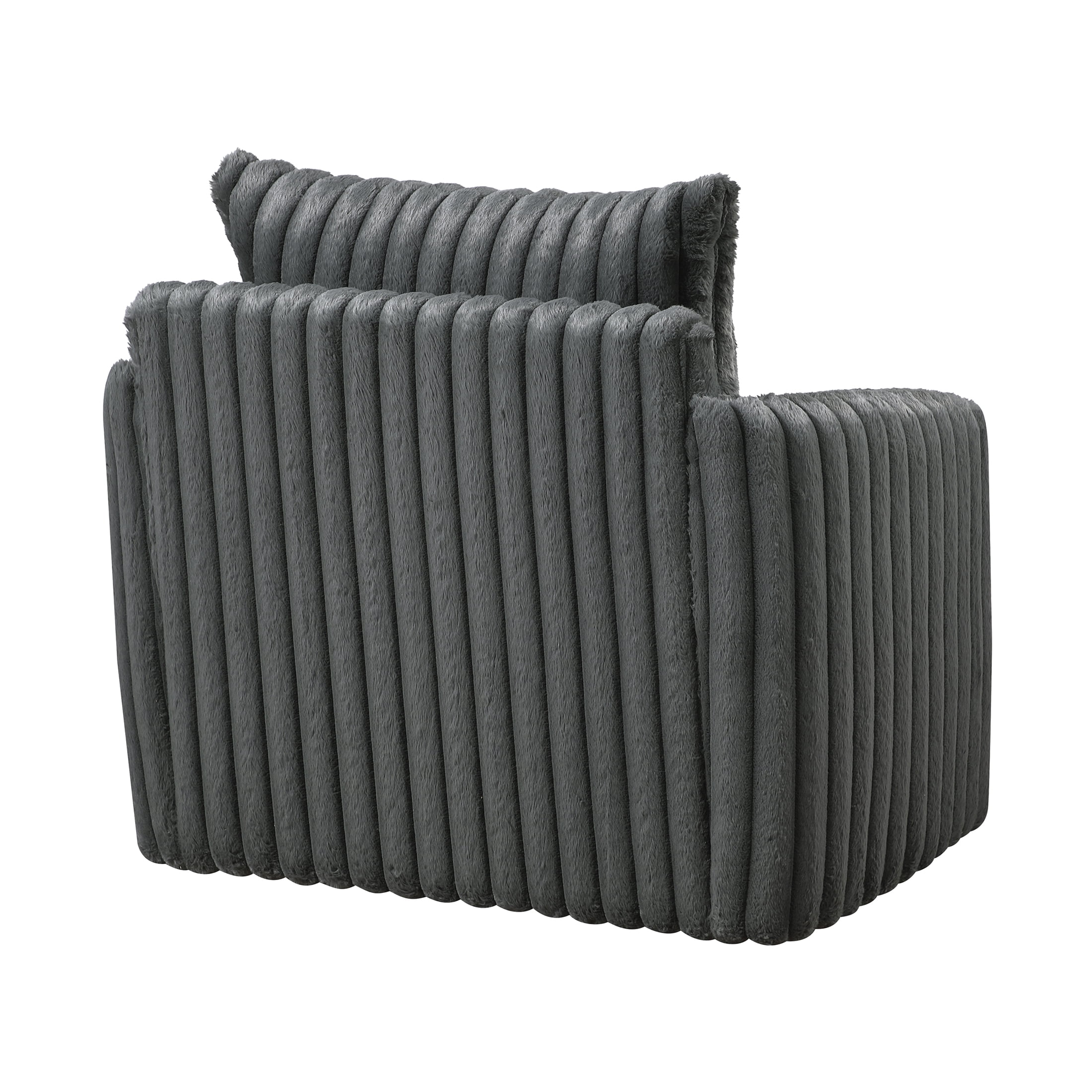 OakvillePark Ravenridge Corduroy Swivel Chair, Dark Gray