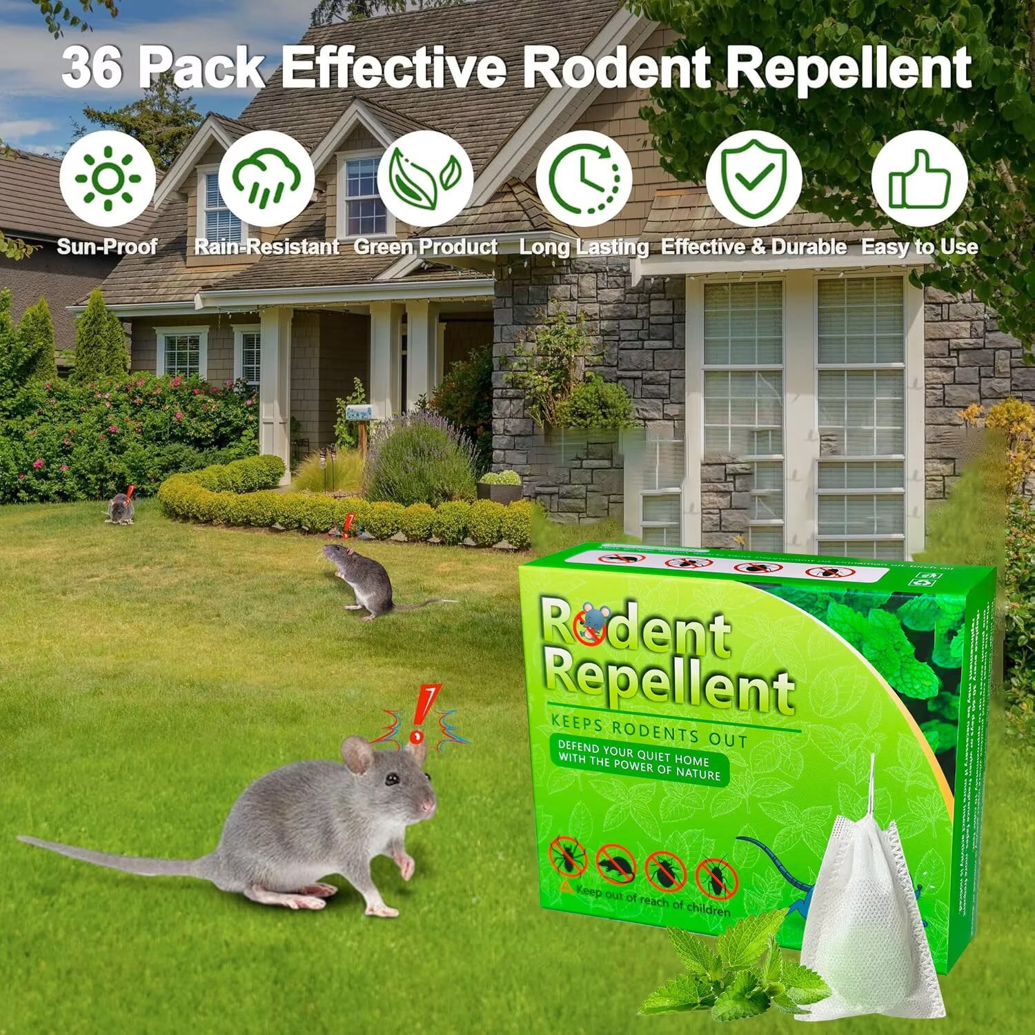 20Pcs Rodent Mice Repellent, Peppermint Oil Mouse Repellent Balls for Rats Mouse Deterrent, Keep Rat Mice Mouse Rodent Out of Indoor House Outdoor Car Engines RV Garage, Safe for Humans & Pets