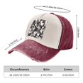 thumbnail image 3 of Gray Camouflage Baseball Cap Distressed Adjustable Vintage Cotton Denim Hat for Women Men, 3 of 7