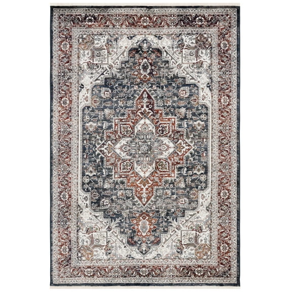 SAFAVIEH Vintage Persian Dina Oriental Area Rug, Navy/Red, 5'3" x 7'7"
