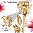 thumbnail image 6 of Everlasting 7.5" 24K Gold Plated Long Stem Rose Flower with Premium Crystals, Gift for Christmas, New Year, Valentines Day, Anniversary, Birthday and More for Girlfriend, Mom, Wife, 6 of 7
