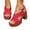 Red, variant on Platforms Heeled Sandals for Women Open Toe Ankle Strap Summer Dressy Sandals Chunky Block Heel Solid Color Comfort Vintage Trendy Dressy Non Slip Breathable Walking Casual Shoes