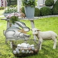 thumbnail image 2 of Wmhnj Conejo de Pascua de metal de pie, decoracin exterior con lazo para jardn y porche, 2 of 7
