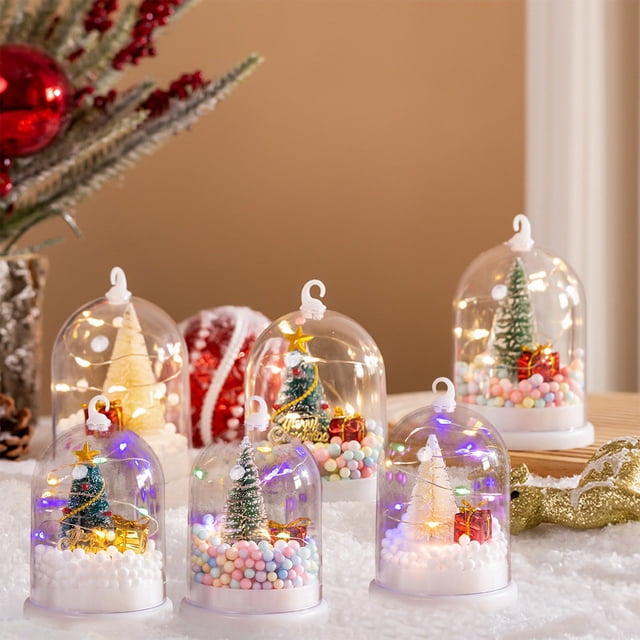 Adornos Navideños Infantiles Luminosos de Noche, Ideales para Decorar Árboles de Navidad de Mesa con Nieve Artificial | Material Abs | Multicolor | 11 X 7,2 X 7,2 Cm | 80 G | Decoración para El Hogar