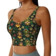 thumbnail image 2 of Fotbe Mask Tropical Flower Sujetador Deportivo Largo sin Aros para Mujer con Almohadillas y Soporte Medio, Transpirable y Absorbente, Camiseta Tipo Chaleco o Tank Top-Large, 2 of 8