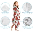 thumbnail image 7 of Strawberry Plants Fruit White Pattern Hooded Bath Towel，60"x35" for Ages 3 To 12 Kids, Quick Dry Lightweight Soft Microfiber Hood Beach Towel Cover Up for Kids, 7 of 7