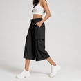 thumbnail image 6 of Eagokdc Lightweight Capri Pants for Women Loose Cotton Casual Sports Summer Wide Leg Capris With Pocket Size S-5XL, 6 of 8