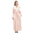 thumbnail image 1 of WZXFASHION Womens Fleece Robe Soft Plush Bathrobe Fluffy Cute Long Coat Night Robe WomenRobes Pink M, 1 of 5