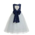 thumbnail image 2 of Ekidsbridal Girl Bridesmaid Flower Girl Dress - Floral Lace Heart Shaped Cutout Back with Flower 172F-A (Size: 2-14), 2 of 6