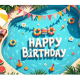 thumbnail image 4 of Vibrant Design Happy Birthday Swimming Pool Summer Theme Float Decoration Party Banner for Pool Party Beach Celebration Outdoor Event, 4 of 8