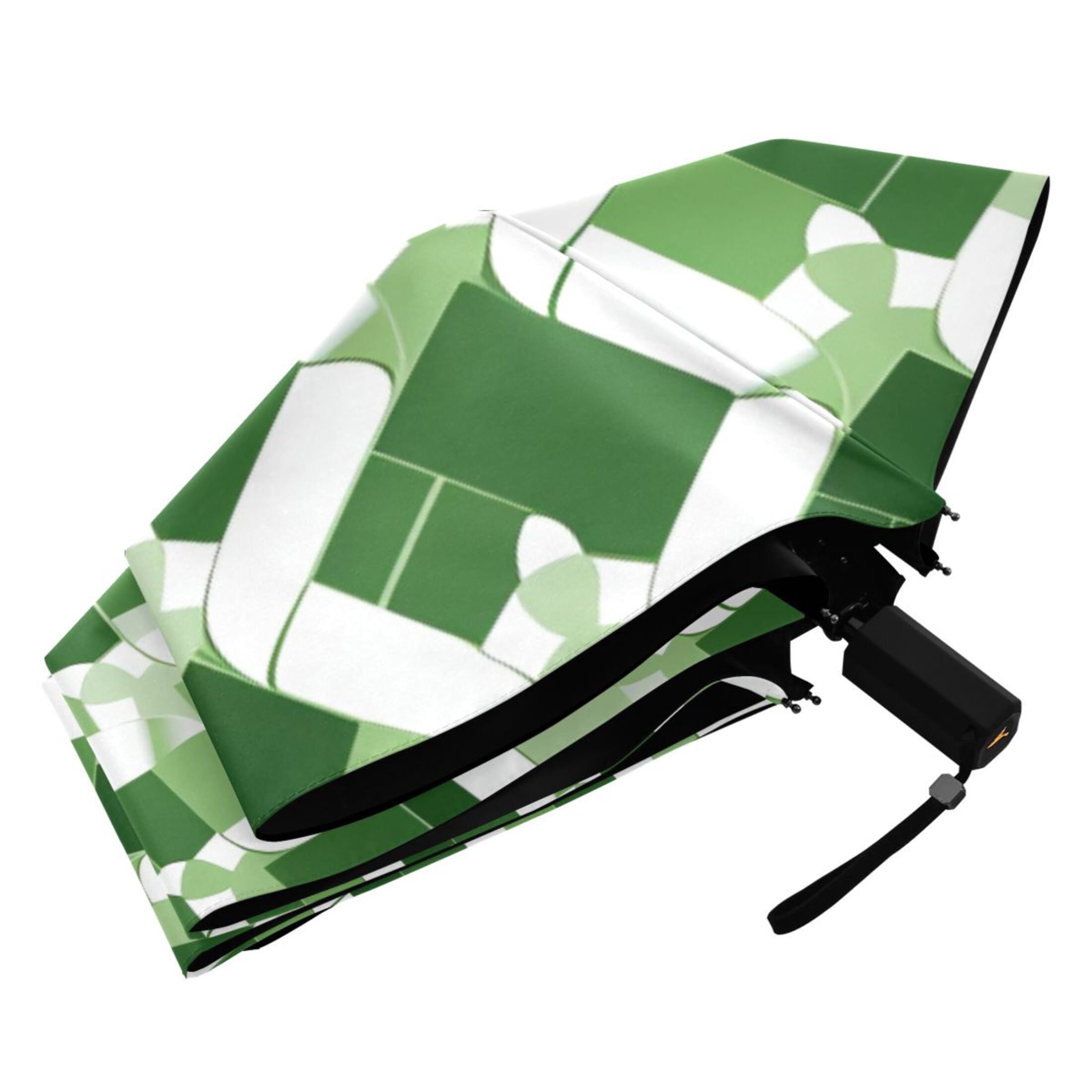 ALAZA St Patrick Checkered Grid UPF 50+ Compact Folding Umbrella for Rain Travel Umbrella Packable