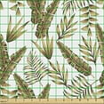 thumbnail image 2 of Nature Art Sofa Upholstery Fabric by the Yard, Tropical Leaves Pattern on a Plain Background Different Exotic Plants Motif, Decorative Fabric for DIY and Home Accents, Brown and White by Ambesonne, 2 of 5