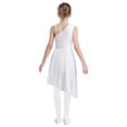thumbnail image 3 of iixpin Kids Girls Modern Lyrical Dance Dress Shiny Latin Jazz Ballet Dance Performance Lyrical Outfit White 10, 3 of 6