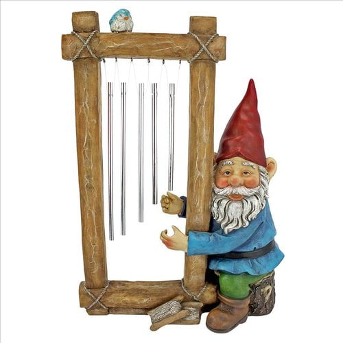 Design Toscano Ringing His Chimes Garden Gnome Statue by Design Toscano