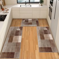IsecretJoy Washable Kitchen Rugs Sets of 3, Non Slip Kitchen Mats for Floor Waterproof & Stain Resistant Runner Rug for Kitchen, Laundry Room, Hallway