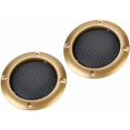 thumbnail image 3 of ZOUSSIQI 2PCS Protective Cover Shatter Resistant 2 inch Stereo Speaker Mesh Cover Compact Decorative Steel Mesh Circle Car Speaker (Plus 4 * Screws)(Gold) CA919-45105, 3 of 9