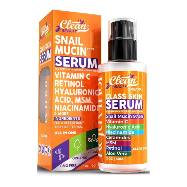 Serum Clean Beauty, mucina de caracol, vitamina C, antienvejecimiento, 30 ml