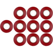Sunlite 10-Pack PVC Electrical Tape 60 Feet x 0.75 Inches, for Splicing, Protecting, and Insulating Wires, Abrasion Resistant, Flame Retardant, Weatherproof, UL Listed, Red, 10 Count