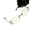 thumbnail image 2 of Men's Vintage Gold Frame Gem Cut Clear Lens Rimless Hip Hop Luxury Glasses, 2 of 5