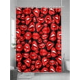 thumbnail image 5 of Fsddascl Valentine's Day Shower Curtain Set - Small 36" x 72" Washable Bathtub Curtain with 12 Hooks, Fashion Romantic Red Woman Lips Black Waterproof Fabric Stall Shower Curtains for Bathroom, 5 of 6