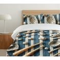 thumbnail image 4 of Ambesonne Baseball Duvet Cover Set, Print of Ballbats Gloves, Queen, Pale Camel Sea Blue Ivory, 4 of 4