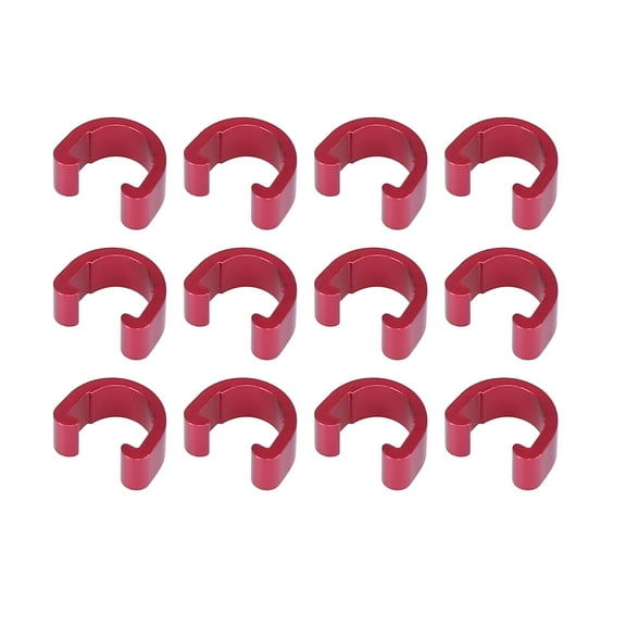 12pcs Brake Cable Clip C Style Clamp Aluminium Alloy Red for Mountain Bike Road Bicycle Folding Bike