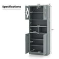 thumbnail image 3 of Costway Tall Bathroom Cabinet Large Floor Storage Cabinet with Acrylic Doors & 3 Cube Gray, 3 of 10