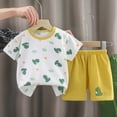 thumbnail image 2 of UAYOTSE Toddler Baby Boy Spring Summer Clothes Short Sleeve Color Block T-Shirt with Elastic Waist Set Summer Outfit Children Sleepwear Sets Baby Gift Sets,Sizes 9-18 Months, 2 of 4