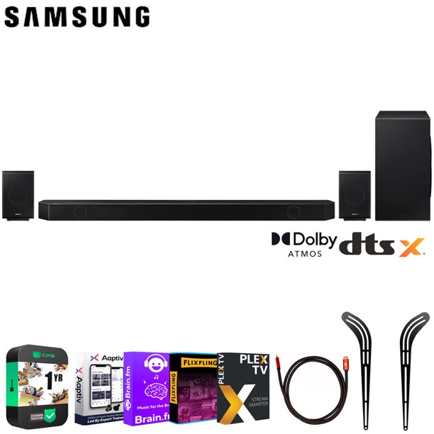 Samsung HWQ990B 11.1.4ch Soundbar w/ Dolby Atmos/DTSX & Rear Speakers 2022 Bundle with 1 Year