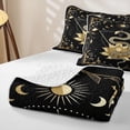 thumbnail image 4 of Homewish Boho Snake Lotus Quilt Full, Sun Moon Phase Full Bedspread Sets, Black Gold, 3 Pieces 1 Bedspread and 2 Pillowcases, 4 of 7