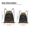 thumbnail image 2 of Saiise Rustic Cabin Autumn Forest Pattern Sports Drawstring Backpack - String Swim Gym Bag with Wet Proof Pocket for Women&Men-Small, 2 of 6
